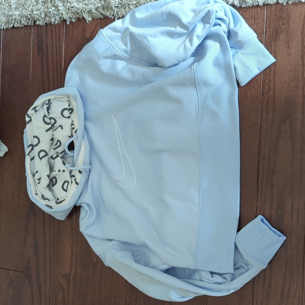 Nike medium cropped light blue hoodie